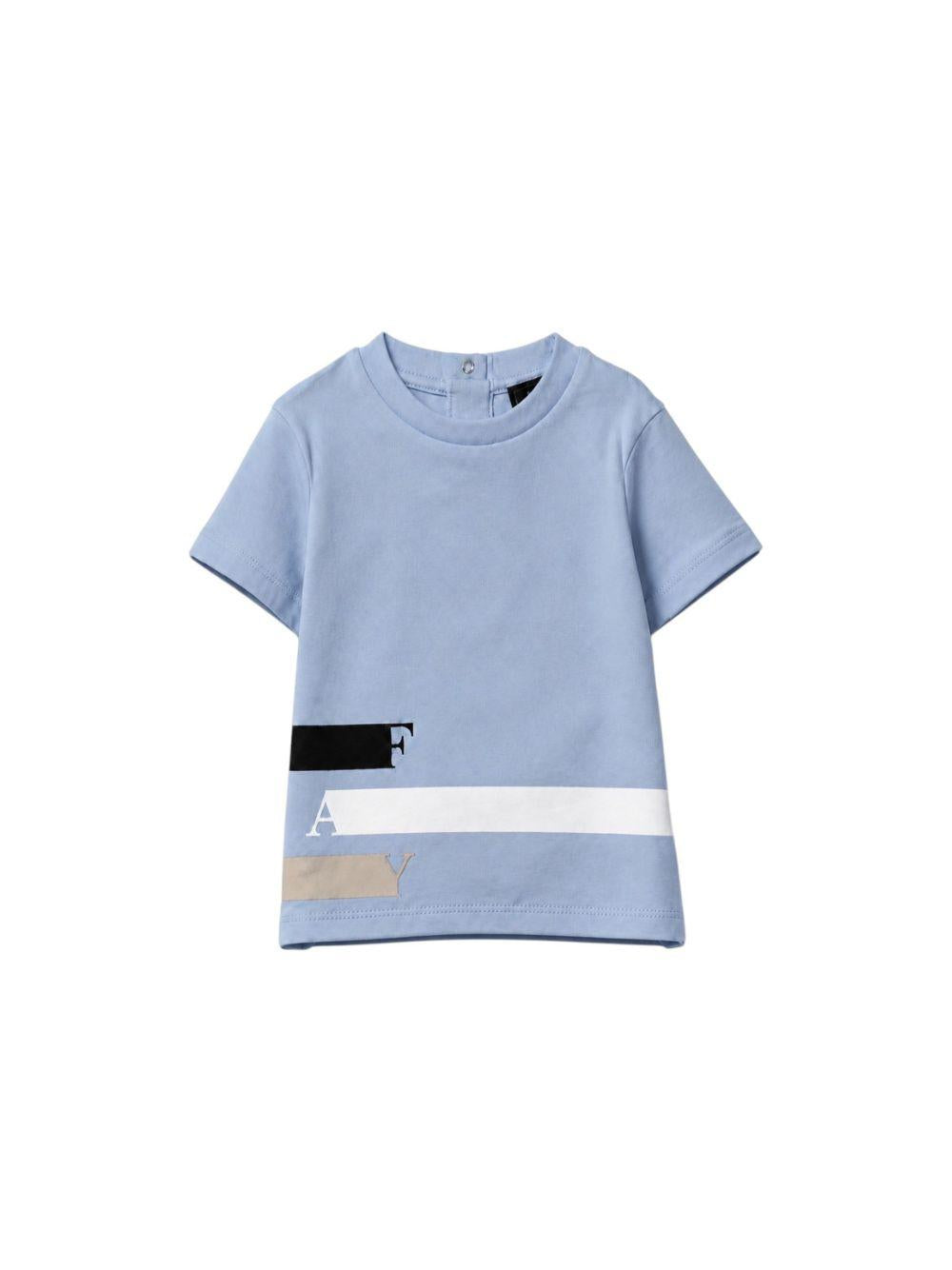 T-shirt per neonato Fay Kids azzurra con stampa grafica FY8511 Z3708 681AV FAY KIDS