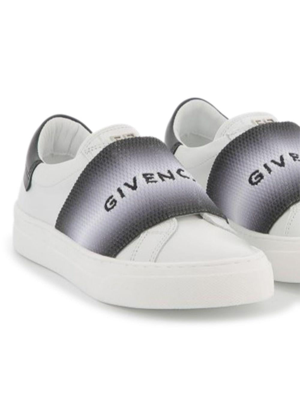 Sneakers con banda logata per bambino Givenchy Kids bianco con punta tonda H30673 09B GIVENCHY KIDS