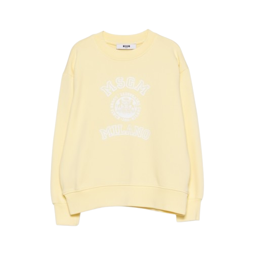 Felpa per bambina MSGM Kids giallo con stampa sul davanti S6MSJUSW053 MS075 MSGM KIDS