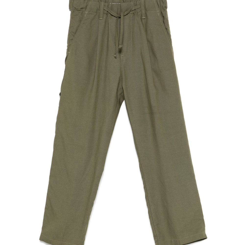 Pantaloni dritti per bambino Paolo Pecora Kids verde con coulisse PP4002 OLIVA PAOLO PECORA KIDS