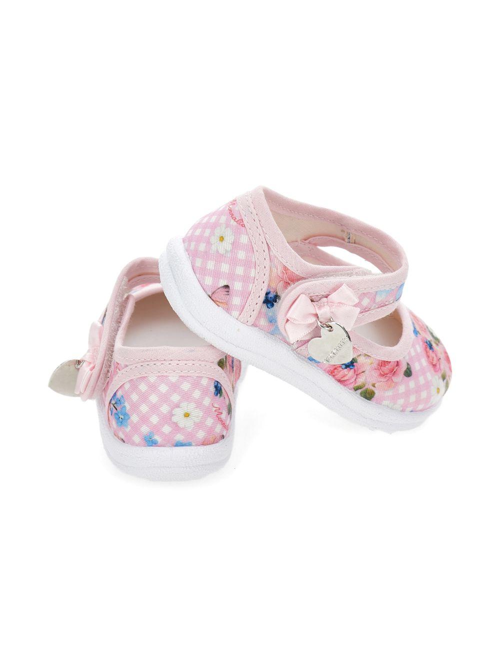 Ballerine per bambina Monnalisa rosa con stampa grafica floreale 83G000 7659 0090 MONNALISA