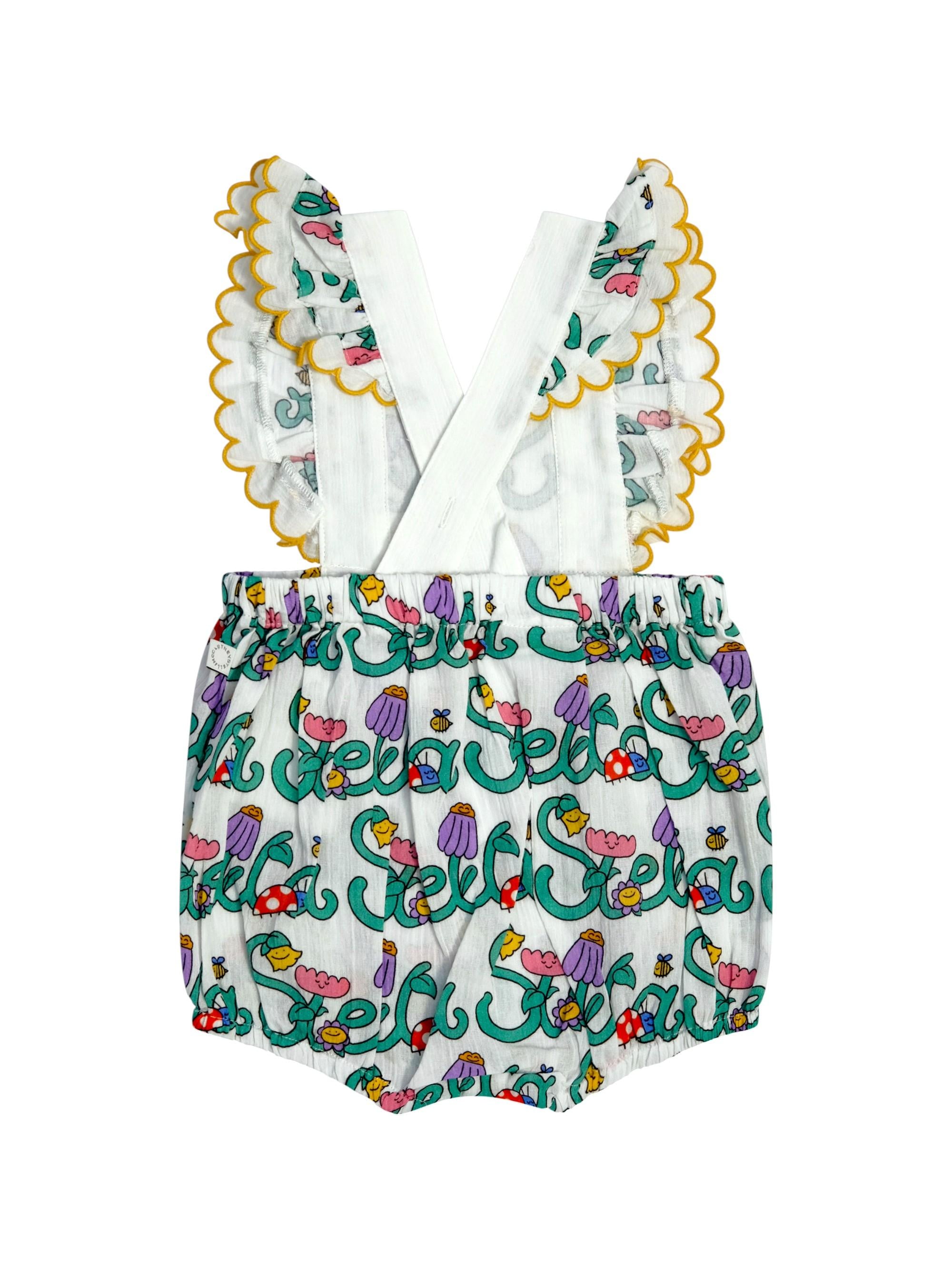 Salopette per neonata Stella McCartney Kids bianco con stampa logo all-over TYA001 Z3599 101MC STELLA McCARTNEY KIDS
