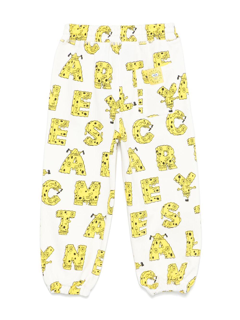 Pantaloni sportivi STELLA MCCARTNEY KIDS x SpongeBob bianchi con tasca posteriore sagomata TW6S10 Z2819 101MC STELLA McCARTNEY KIDS