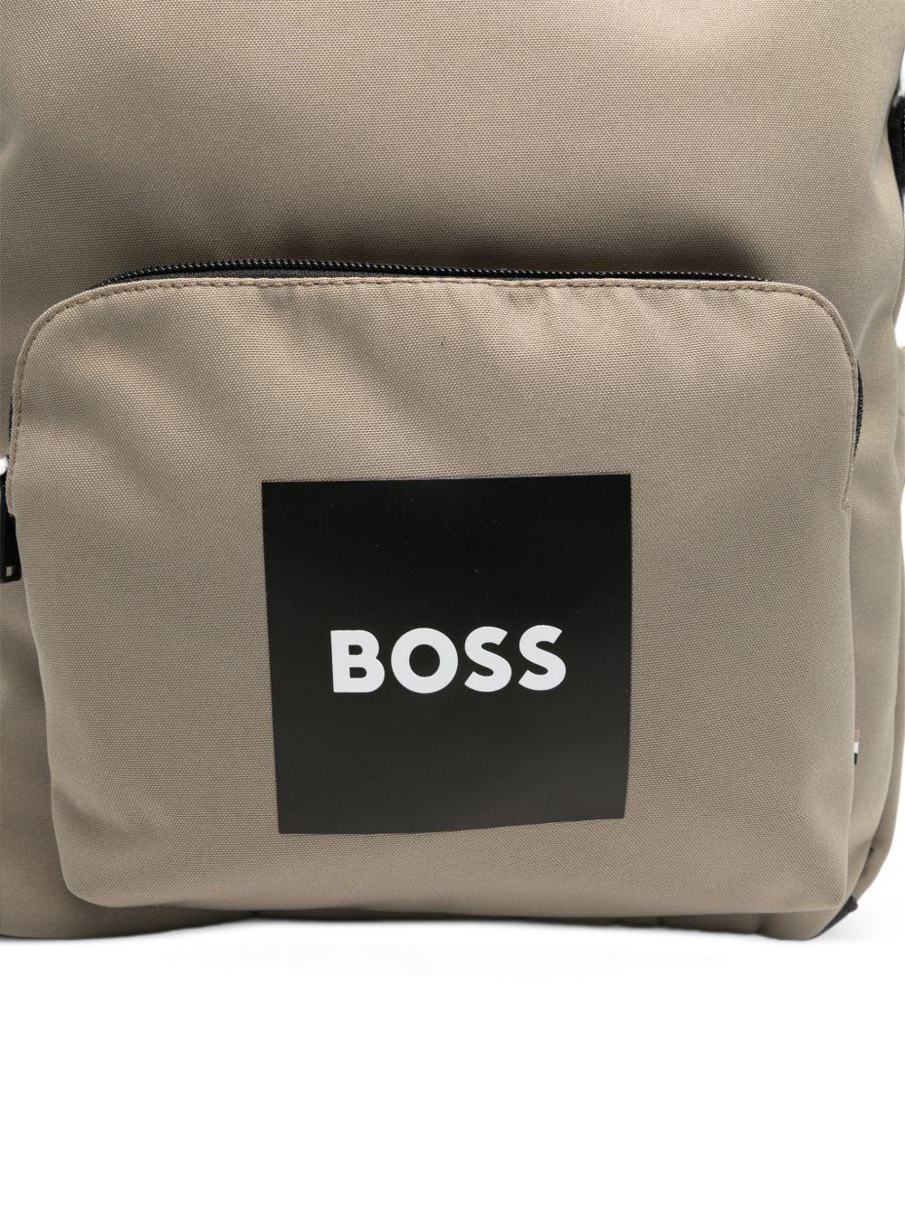 Zaino per bambino Boss Kids beige con tasca con zip J53127 295 BOSS KIDS