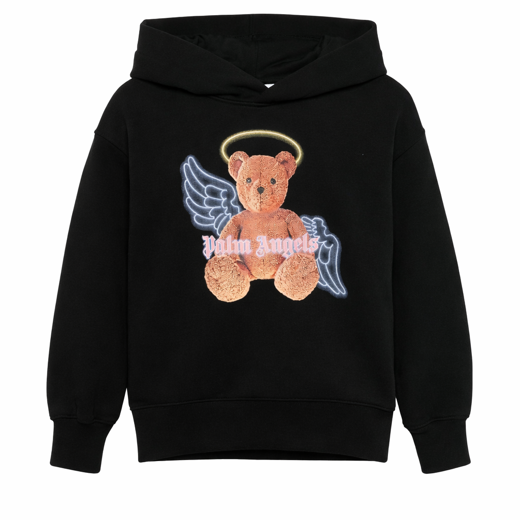 Felpa per bambina Palm Angels Kids nero con stampa sul davanti PGBB015S26FLE001 110 PALM ANGELS KIDS