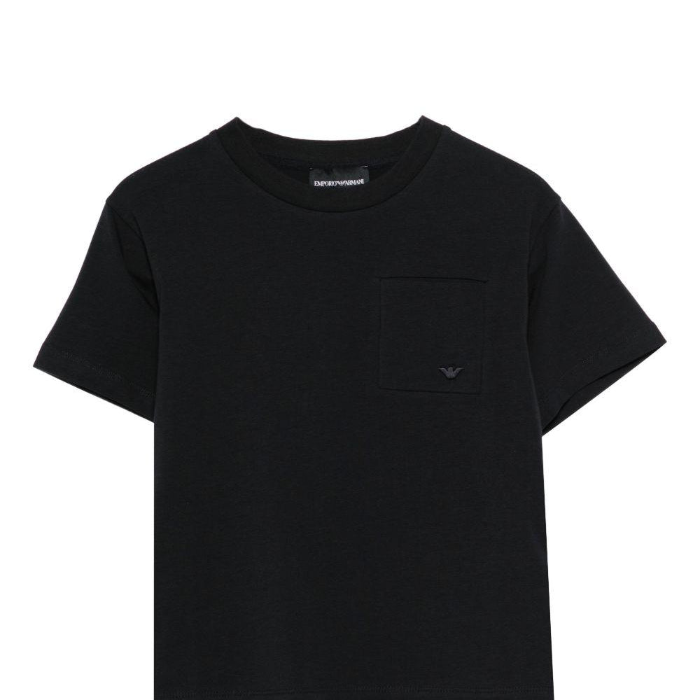 T-shirt per bambino Emporio Armani Kids blu con dettaglio logo EB001318 AF21808 UB118 EMPORIO ARMANI KIDS