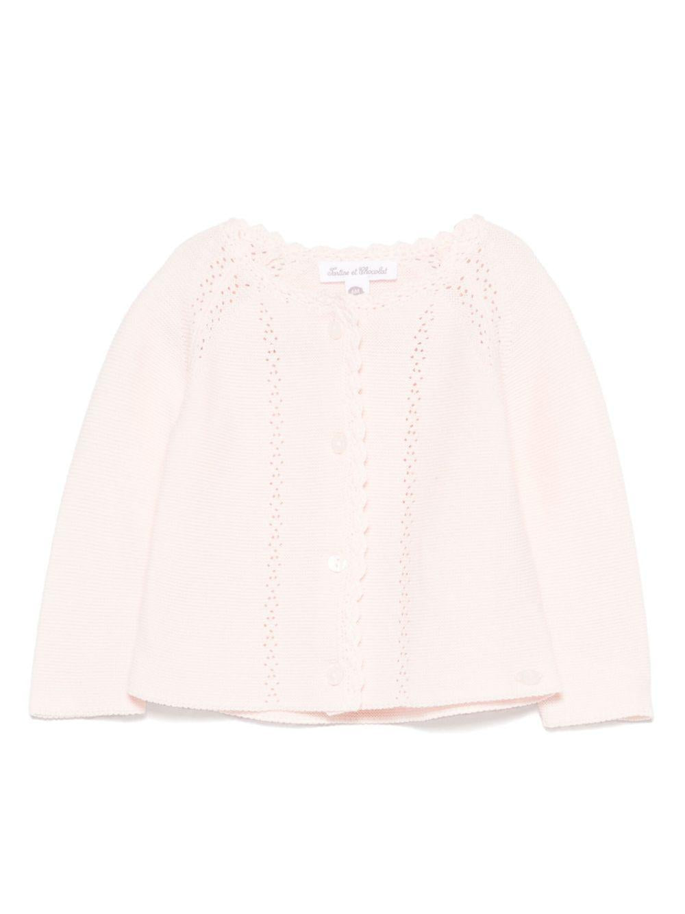 Cardigan per neonata Tartine Et Chocolat rosa open work CA18030 31 TArtine & Chocolat