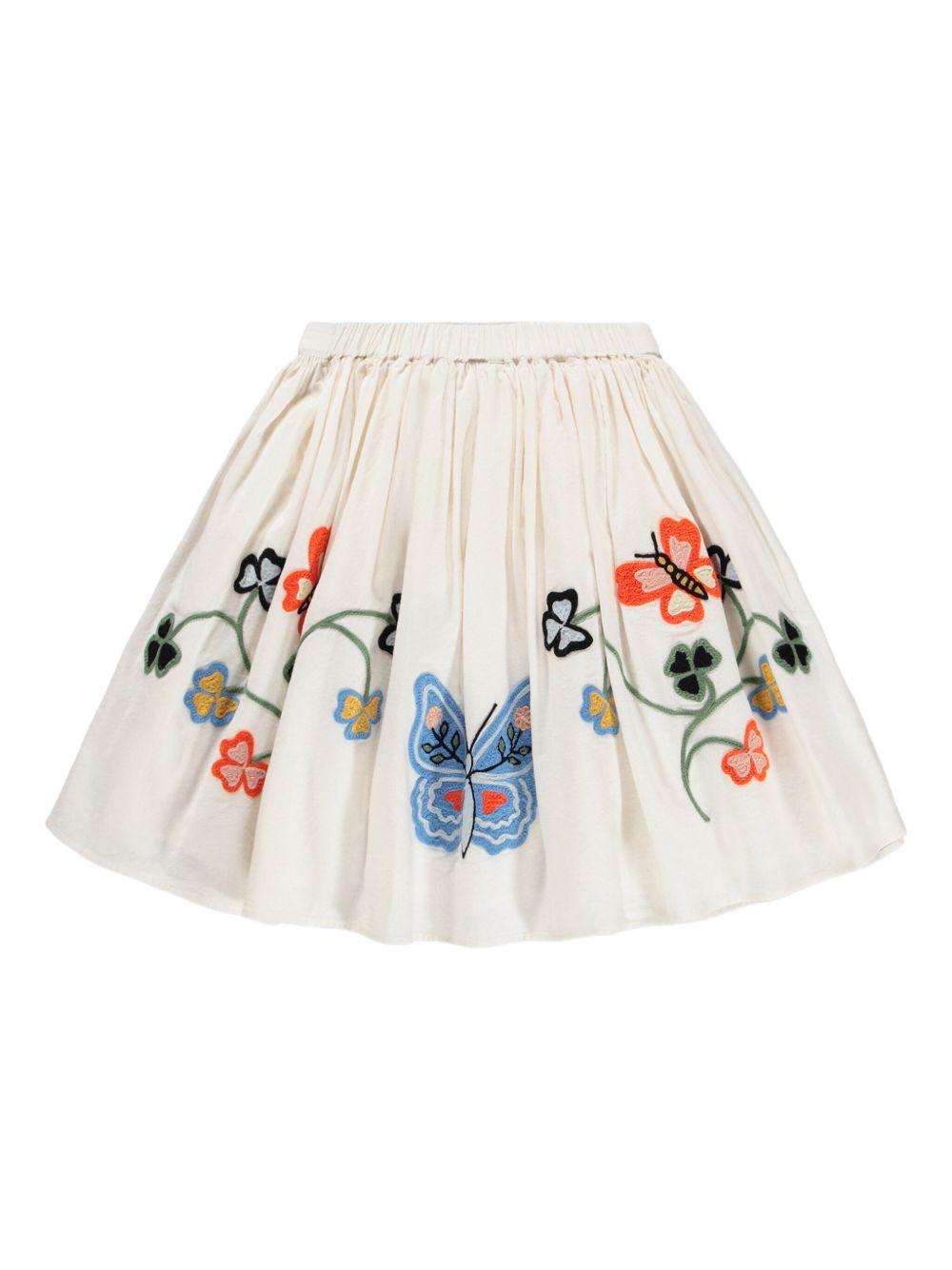 Gonna Bonnie per bambina Molo bianca con decorazione ricamata 2S26D109 9840 MOLO KIDS