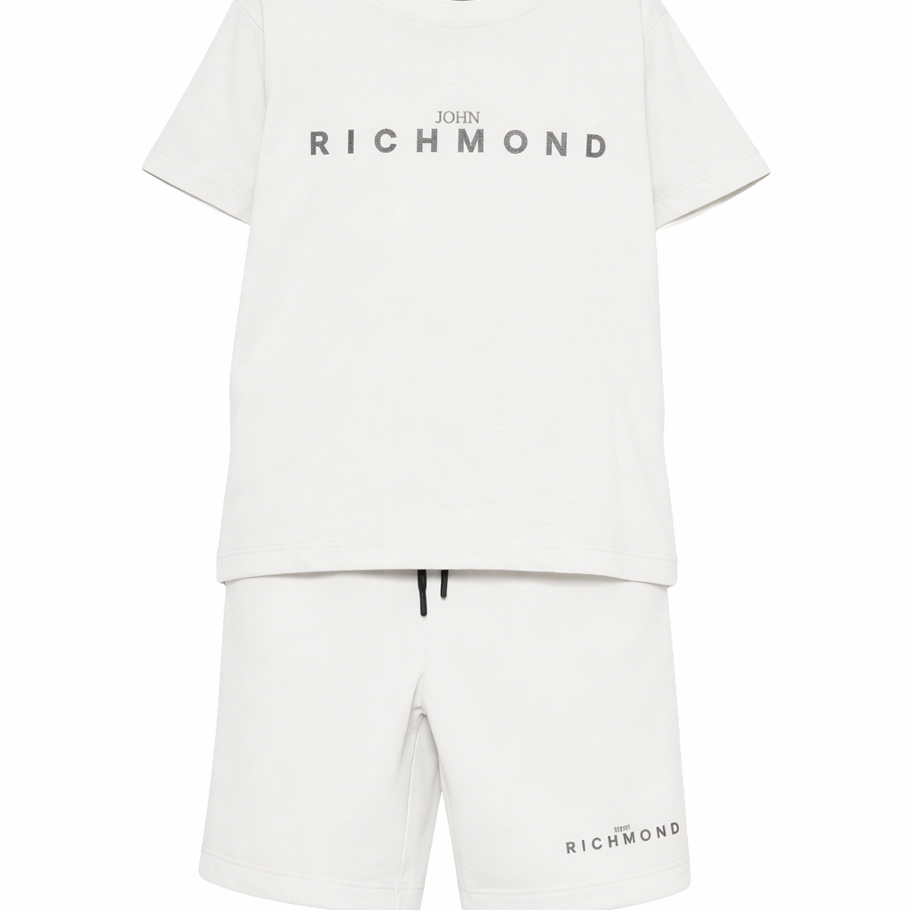 Set due pezzi per bambino John Richmond Junior grigio chiaro con dettaglio logo RBP26018CJ BLUE VAPOR JOHN RICHMOND KIDS