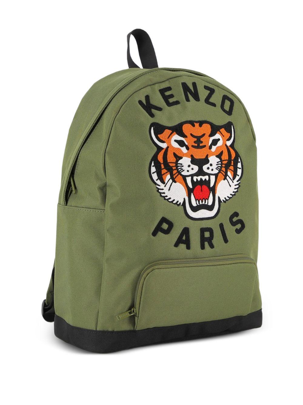 Zaino per bambini Kenzo Kids verde con caratteristico motivo Tigre K61836 64B KENZO KIDS