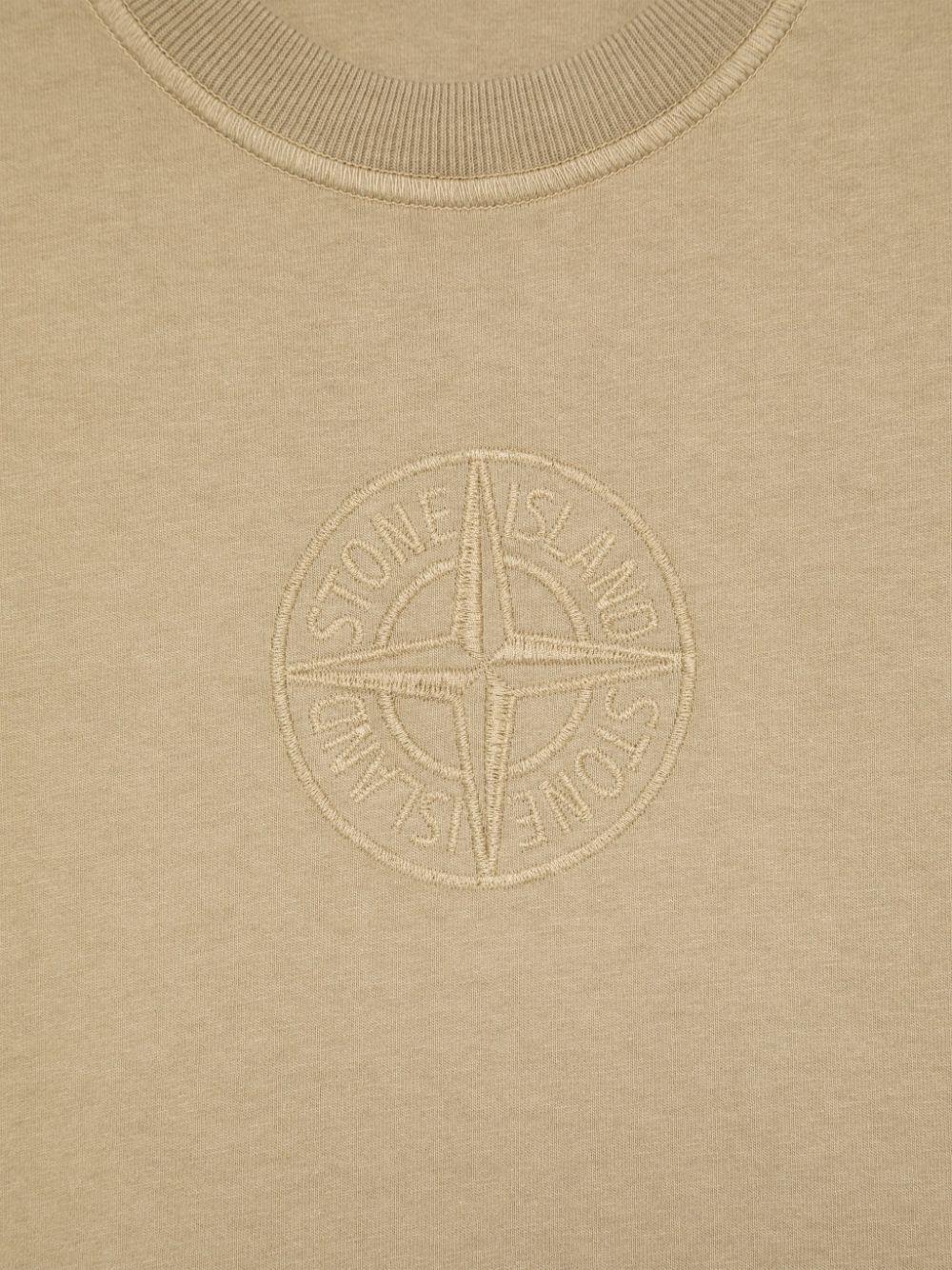 T-shirt per bambino Stone Island Junior con ricamo con logo con orlo dritto K1S162100009S0050 V009A STONE ISLAND JUNIOR