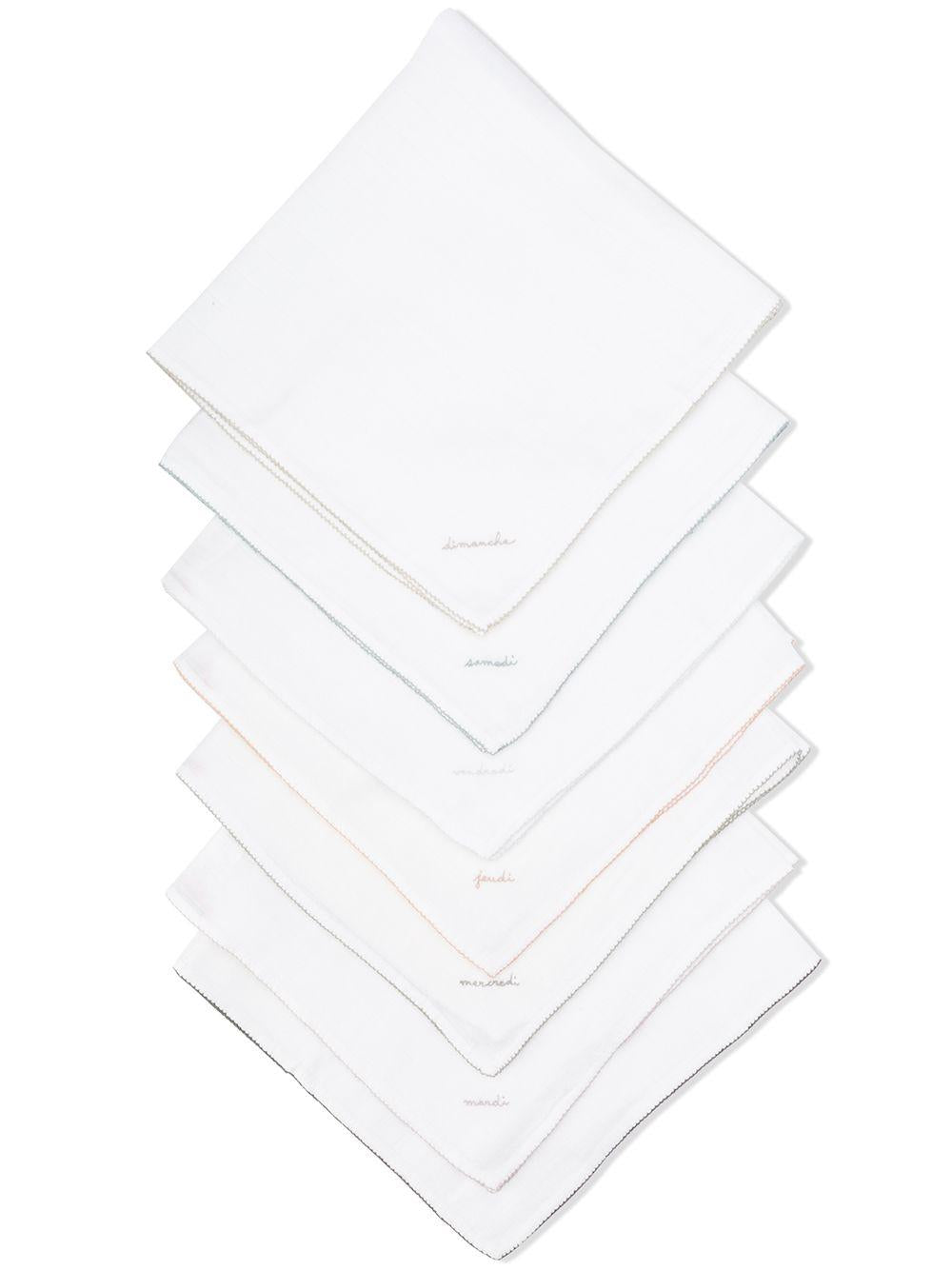 Set di sette copertine per neonati Bonpoint bianche con dettagli ricamati PESLANGES 000 BONPOINT KIDS