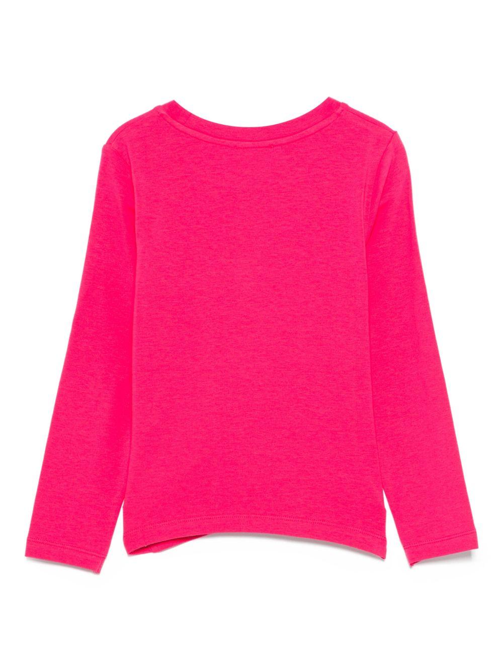 T-shirt per bambina Moschino Kids fucsia con stampa Teddy HDO010LBA11 50541 MOSCHINO KIDS