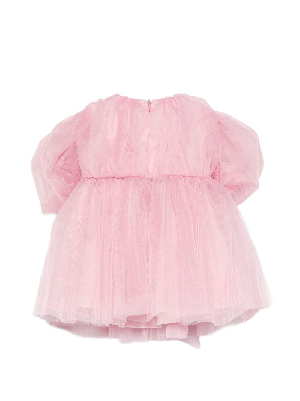 Abito per neonata Alapage rosa con maniche a sbuffo AL54 ROSA A'LAPAGE KIDS