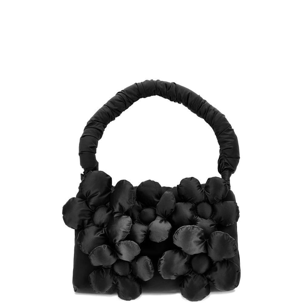 Borsa per bambina Monnalisa Kids nera con applicazione fiori 17H001 8026 0050 MONNALISA KIDS
