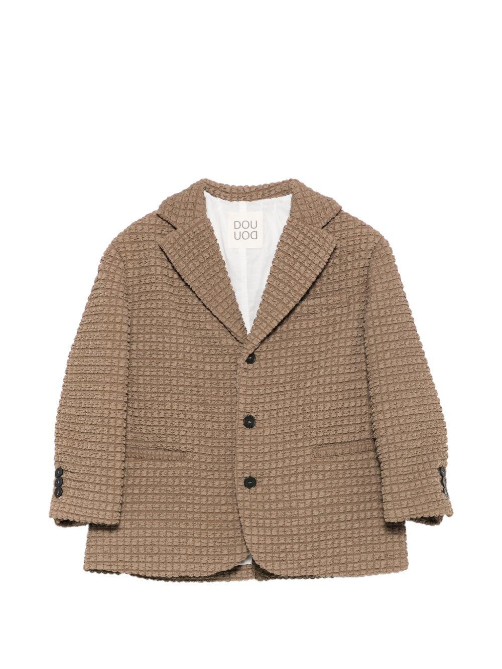 Blazer per bambino Douuod Kids marrone con finitura in rilievo DY2A64 U0267 334 DOUUOD KIDS