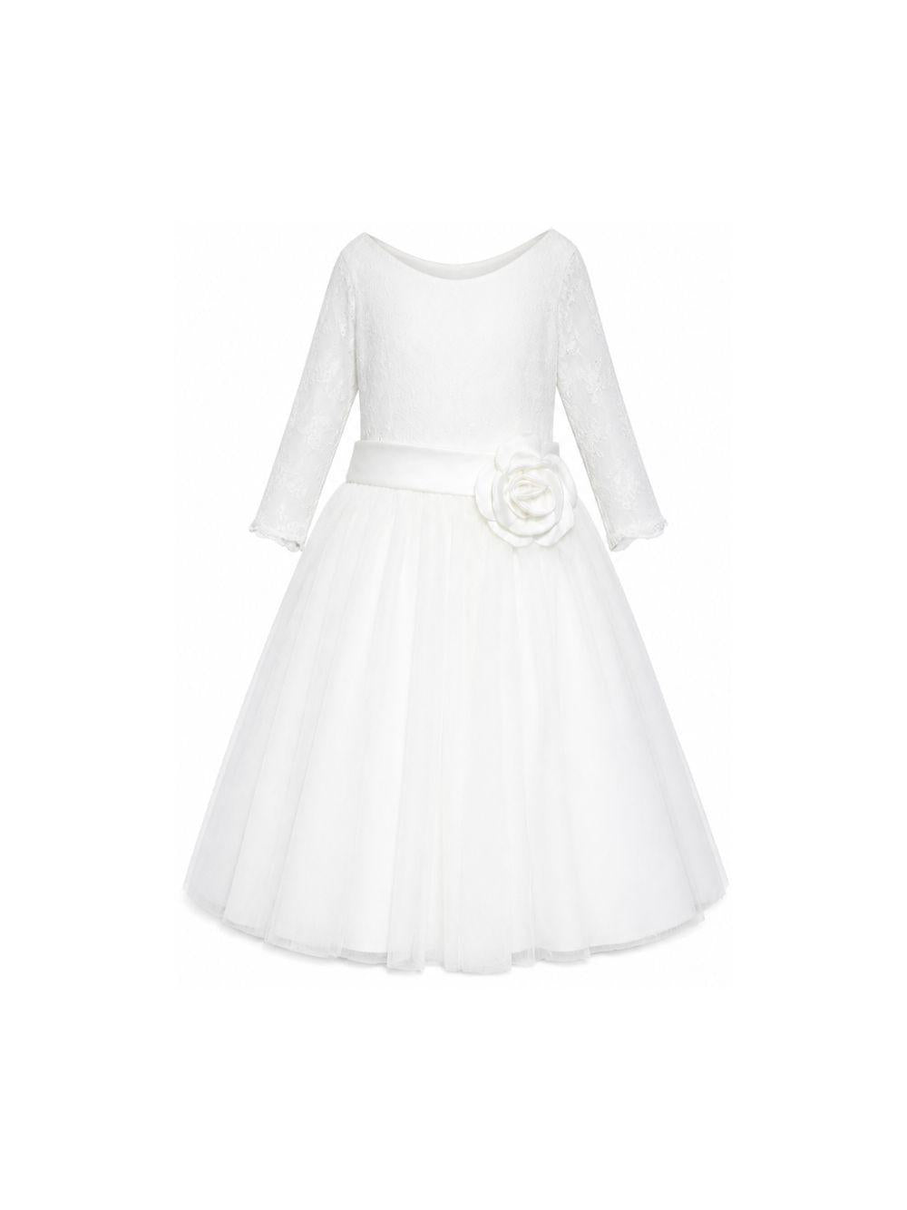 Completo body e gonna per bambina Colorichiari bianco con applicazione fiore FL208395 4970a 1515 COLORICHIARI KIDS