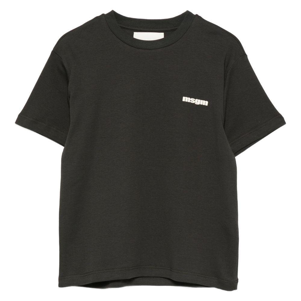 T-shirt per bambini MSGM Kids nero con stampa logo F5MSJUTH056 MS040 MSGM KIDS