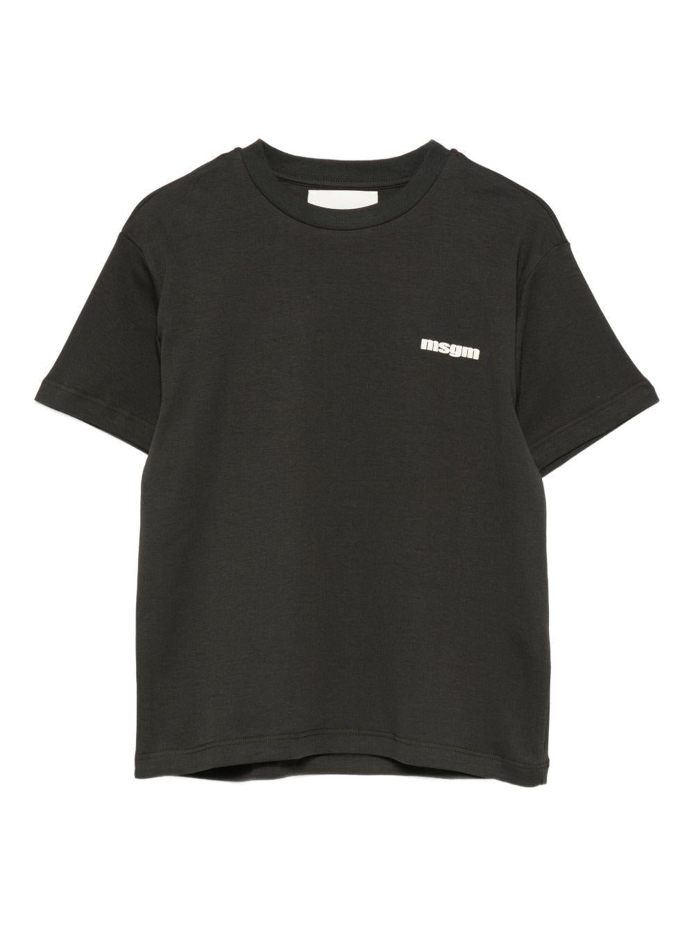 T-shirt per bambini MSGM Kids nero con stampa logo F5MSJUTH056 MS040 MSGM KIDS