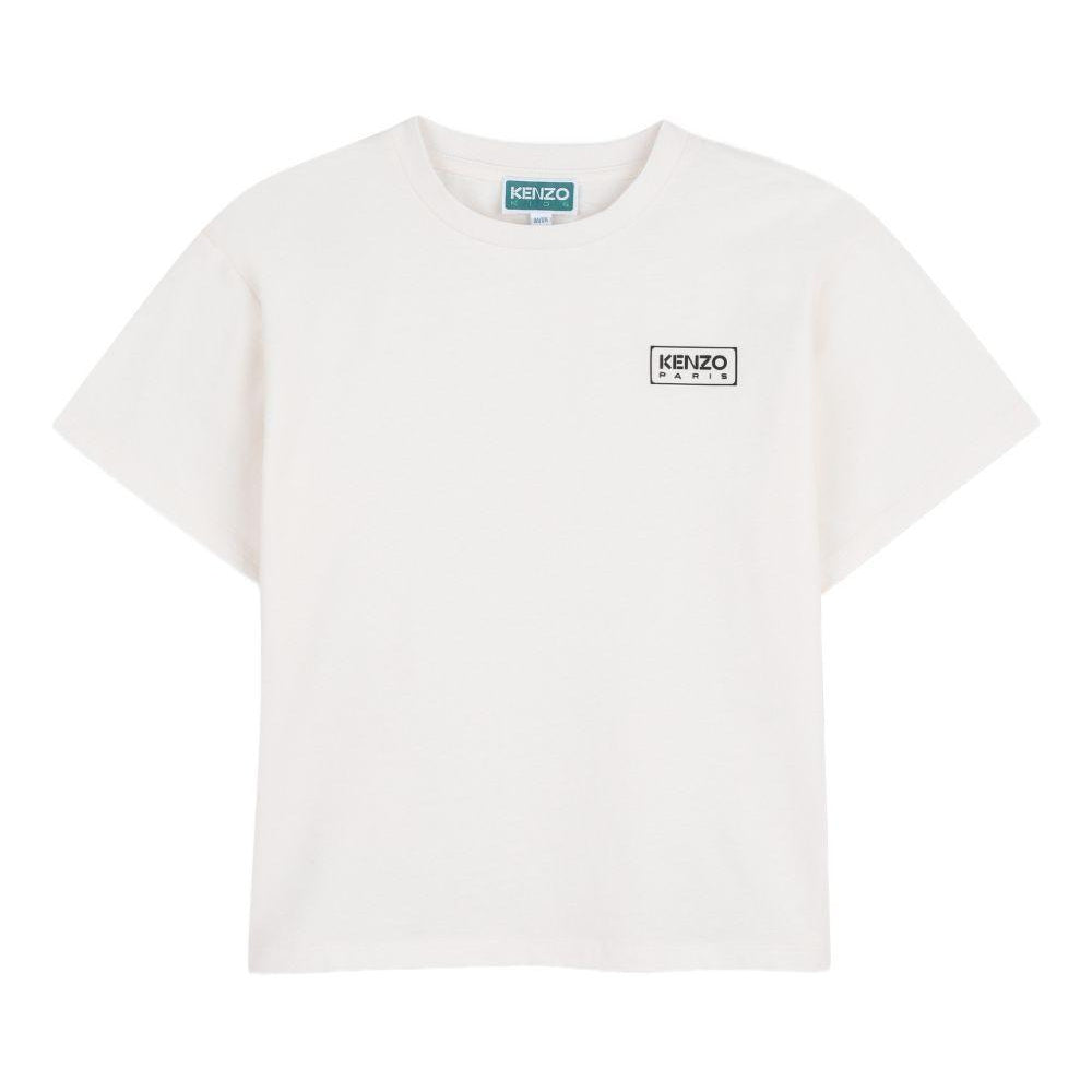 T-shirt per bambino Kenzo Kids bianca con dettaglio logo K61681 117 KENZO KIDS