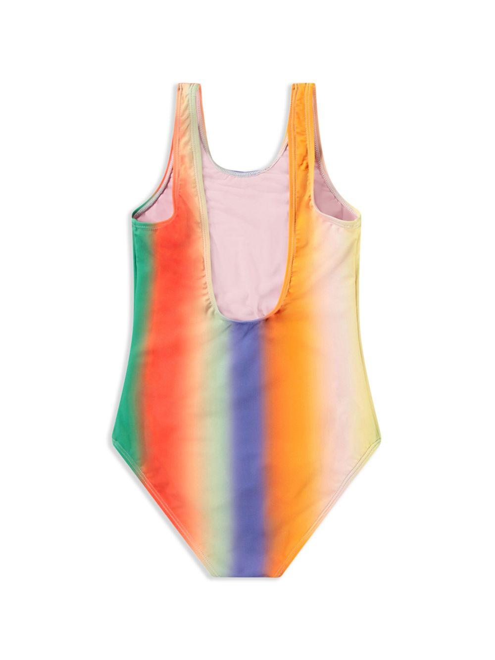 Costume intero per bambina multicolor Nika con design elasticizzato e stampa smiley 8S25P520 3791 MOLO
