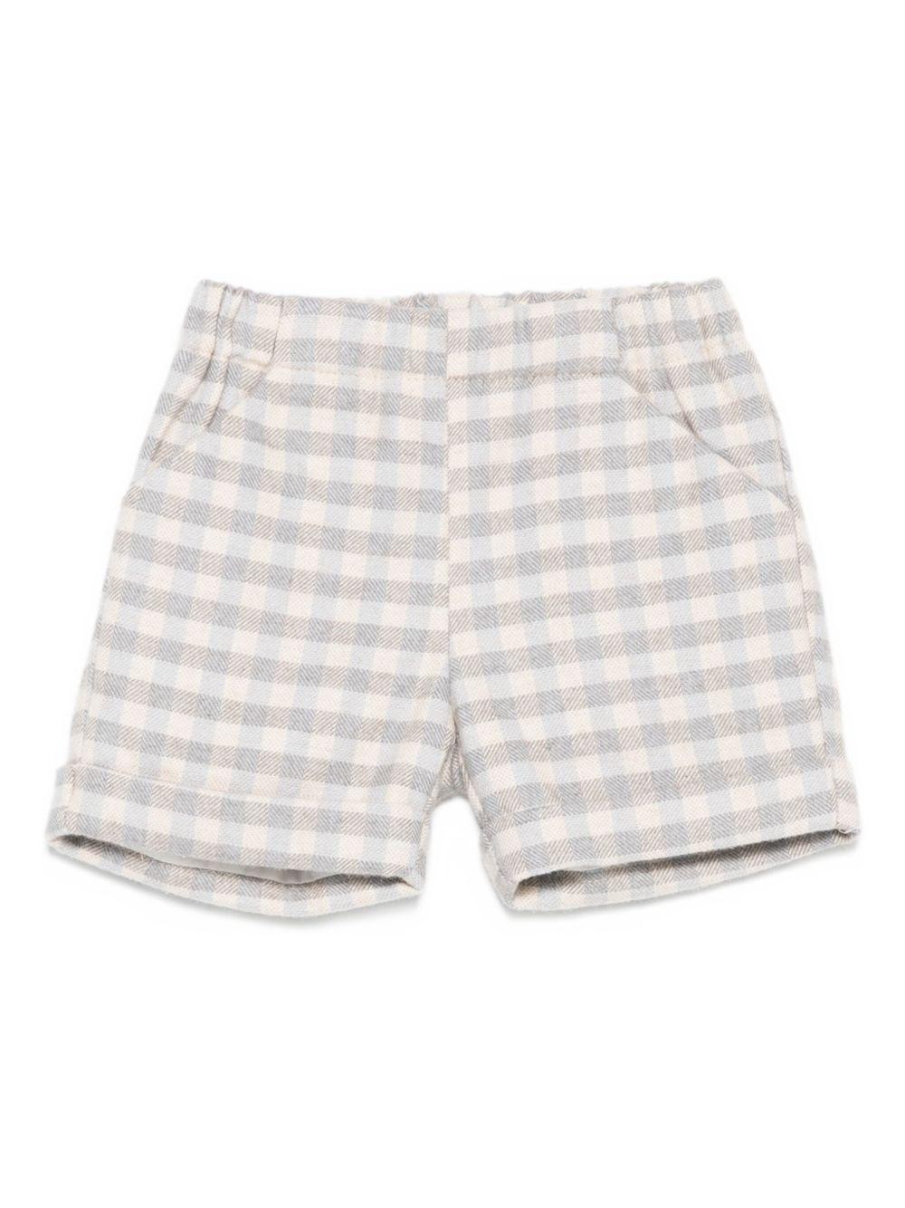 Shorts per neonato La Stupenderia beige con motivo a quadri 1TCBR21 Y21 LA STUPENDERIA