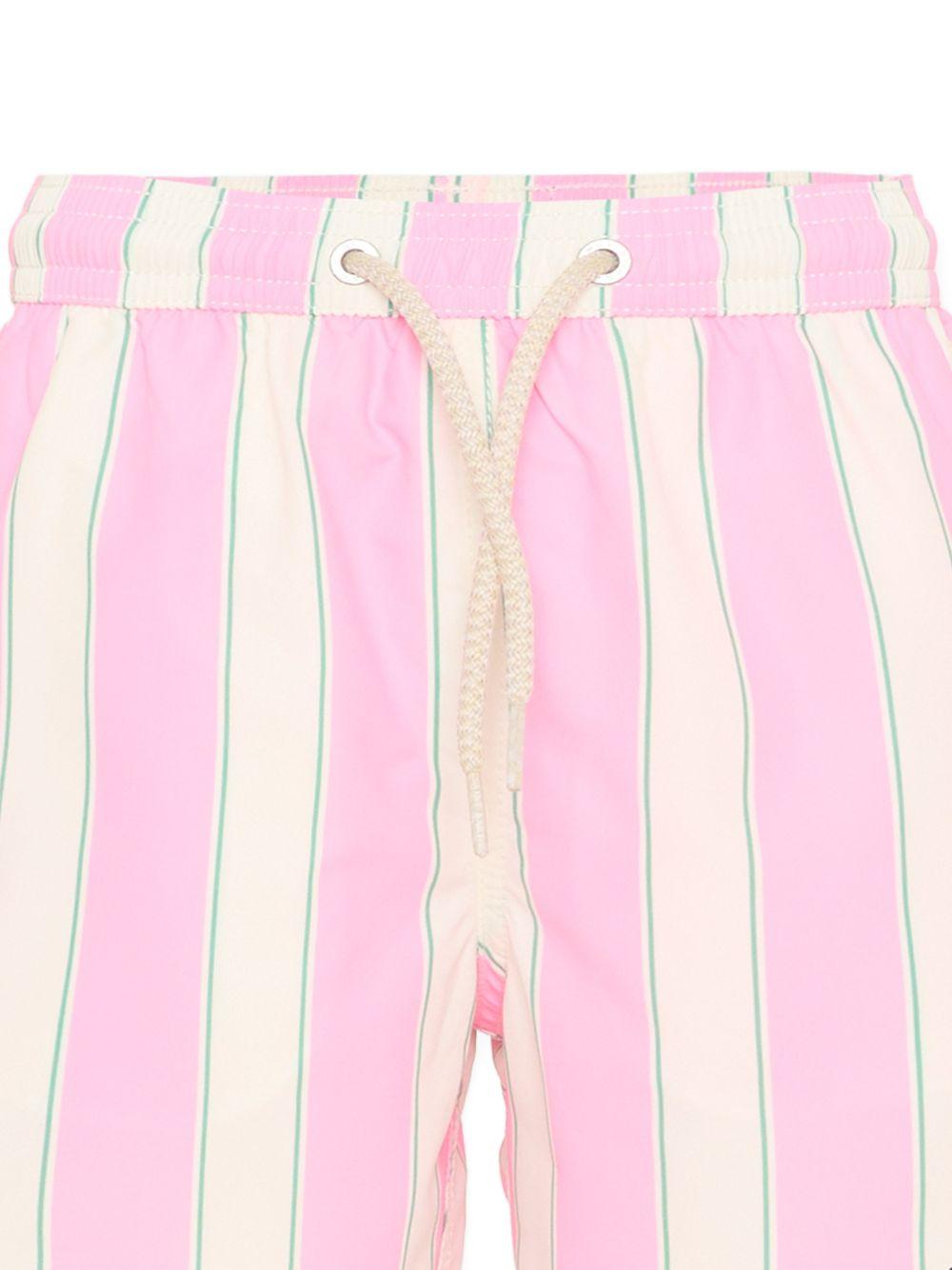 Costume da bagno per bambino MC2 Saint Barth Kids bianco e rosa con motivo a righe SYR0002 04056L MC2 ST. BARTH KIDS