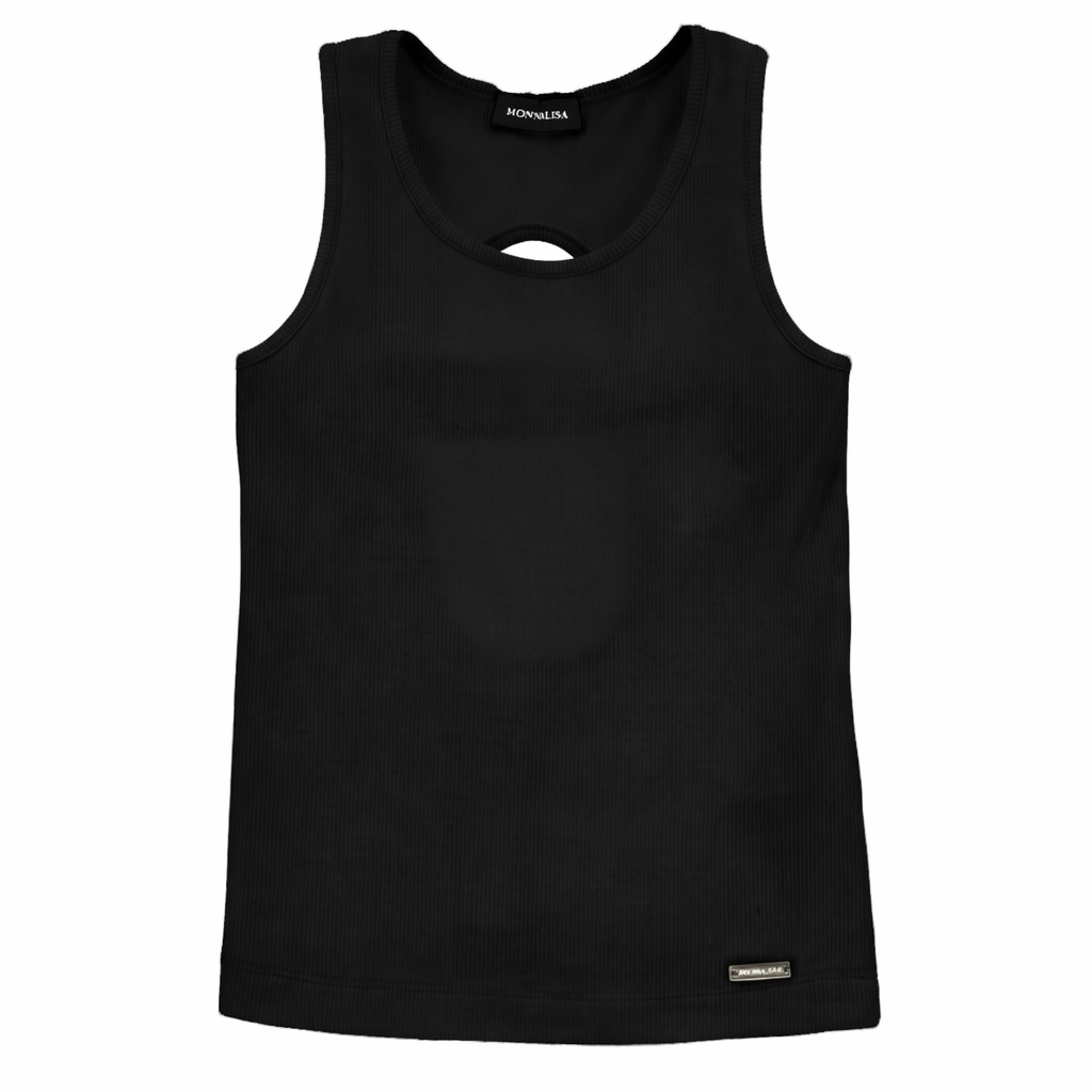 Top per bambina Monnalisa nero con dettaglio cut-out 49G600 7041 0050 MONNALISA KIDS