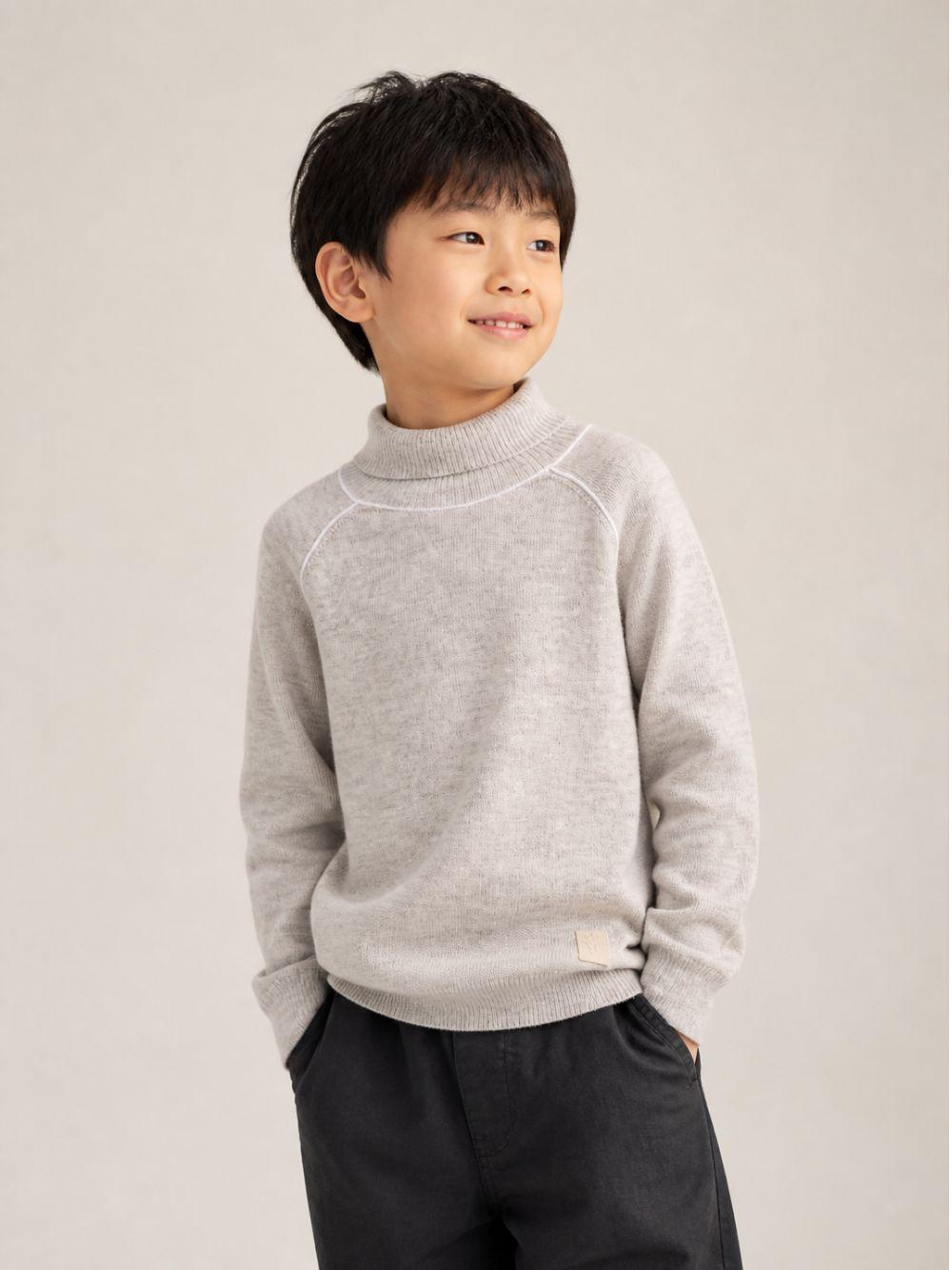 Maglione per bambino Eleventy Kids beige con collo alto EZ9H10 Z3403 879AV ELEVENTY KIDS