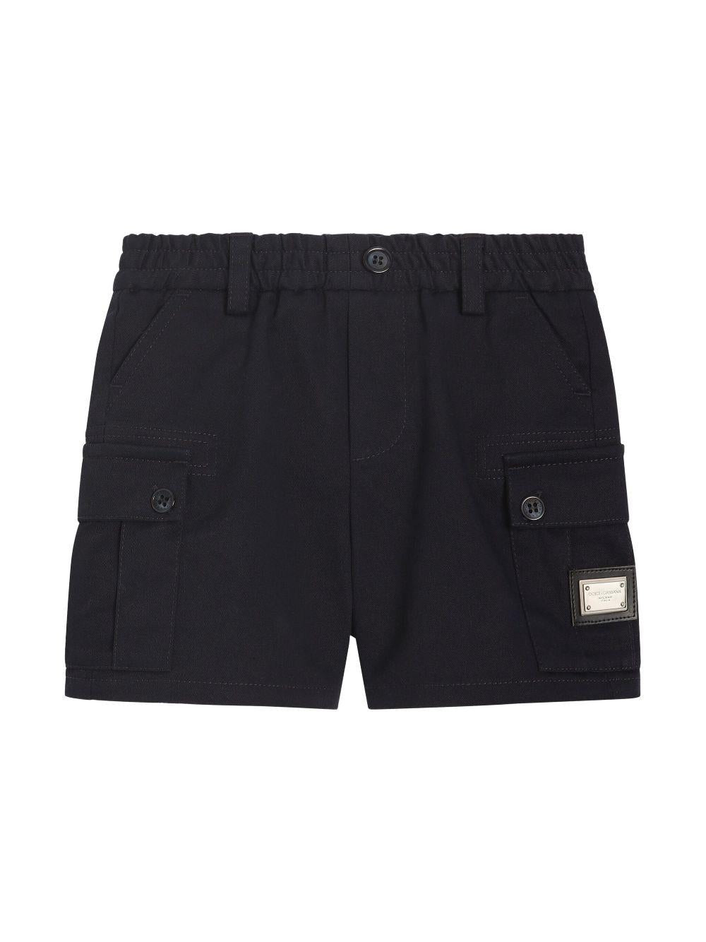 Shorts per neonato Dolce & Gabbana Kids blu con tasche laterali L13Q73 FUFL3 B3681 DOLCE & GABBANA KIDS