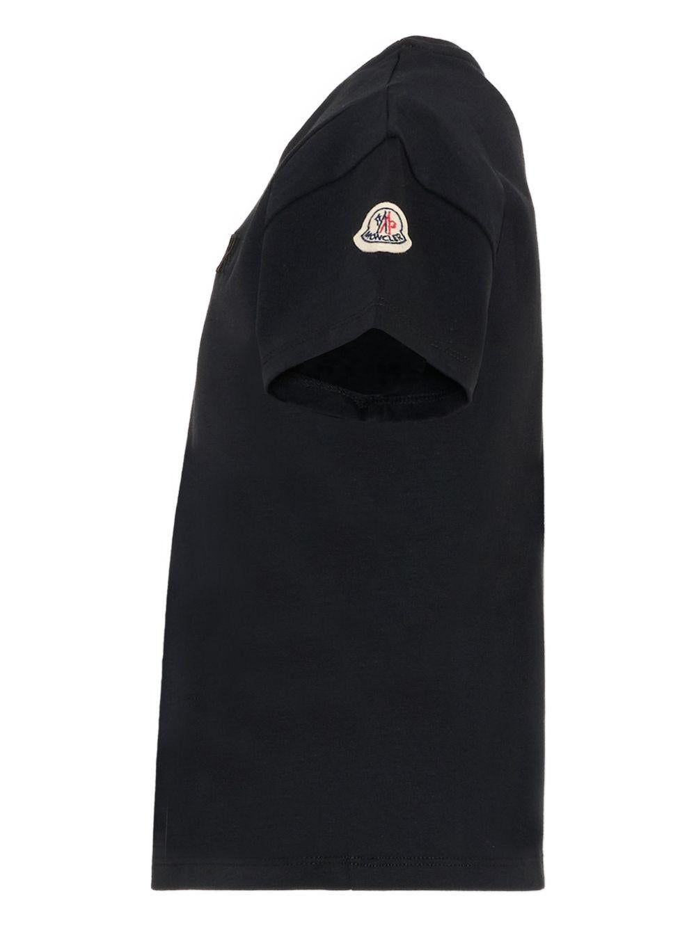 T-shirt per bambino Moncler Enfant nera con logo goffrato L19548C0000989AT9 999 MONCLER KIDS