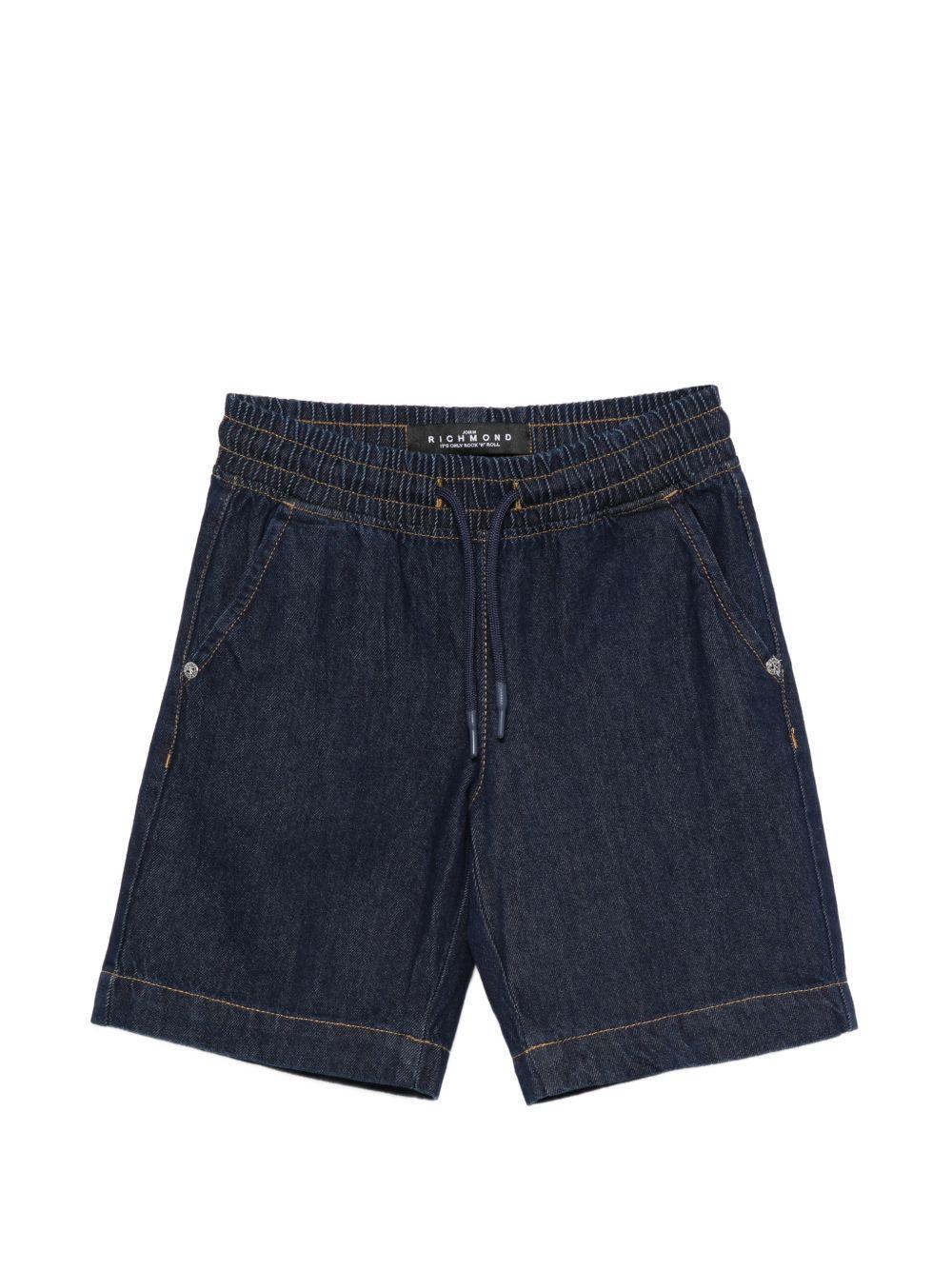 Shorts per bambino John Richmond Junior in denim con cuciture a contrasto RBP26208BE DENIM RAW JOHN RICHMOND JUNIOR