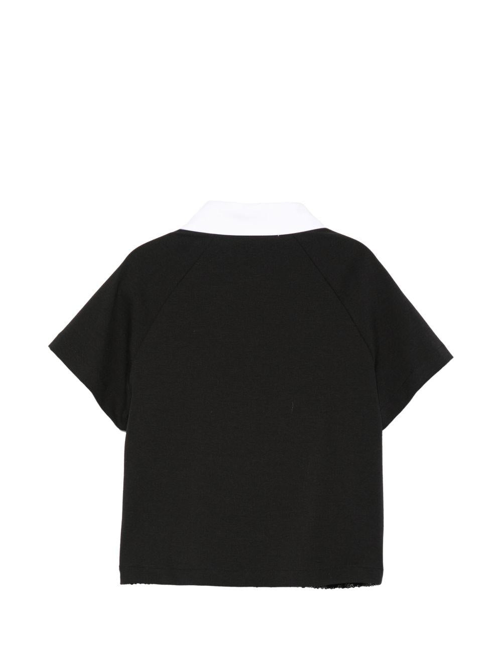 T-shirt per bambina John Richmond Junior nero in paillettes RGP26041PO BLACK JOHN RICHMOND KIDS