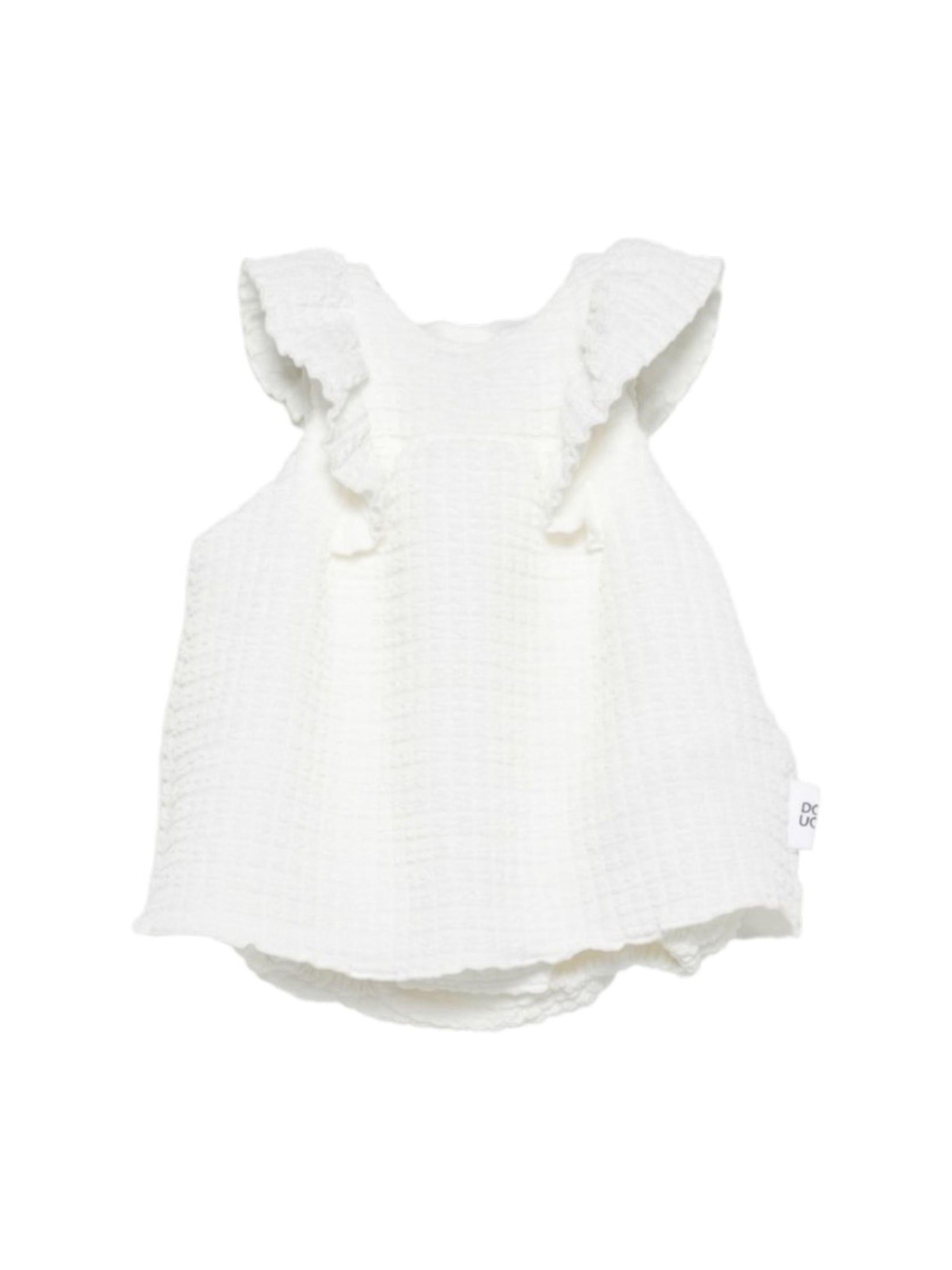 Abito per neonata Douuod Kids bianco con dettagli arricciati DYA012 U0267 100 DOUUOD