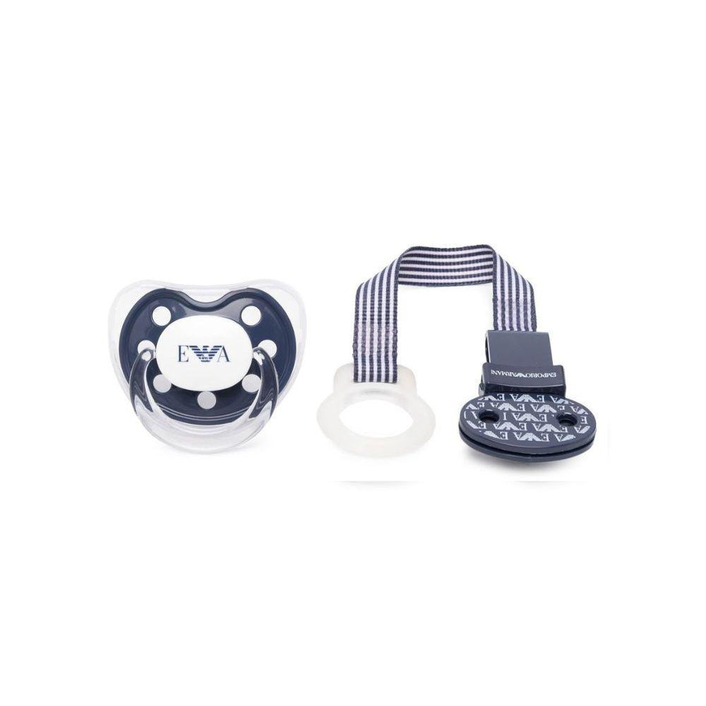 Ciuccio per neonato Emporio Armani Kids blu con stampa 409174 CC919 00535 EMPORIO ARMANI KIDS
