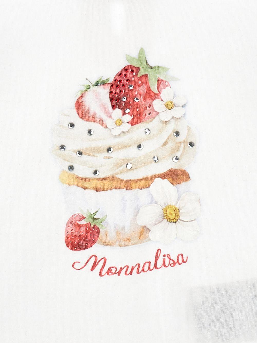 T-shirt per neonata Monnalisa bianca con stampa grafica sul davanti 39G612 7002 0099 MONNALISA KIDS