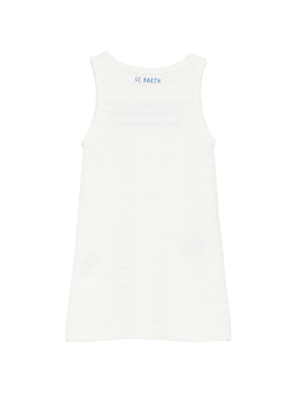 Abito Audie per bambina MC2 Saint Barth Kids bianco con motivo all'uncinetto ADU0001 00661L MC2 ST. BARTH KIDS