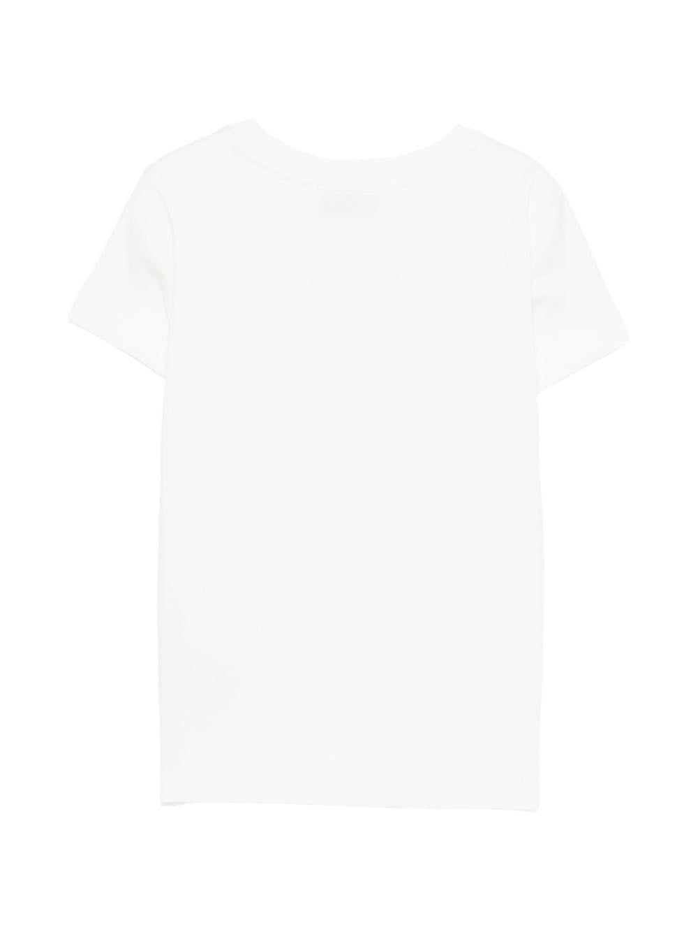 T-shirt per bambini Moschino Kids bianca con stampa Teddy Bear sul davanti HWM058LAA01 10063 MOSCHINO KIDS