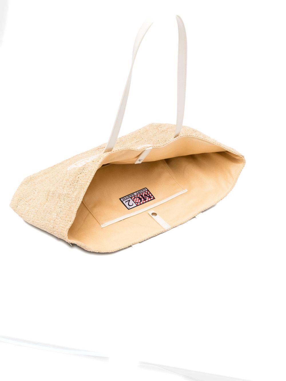 Borsa Rafia City MC2 Saint Barth beige con ricamo logo RAFC001 00200L MC2 ST. BARTH KIDS