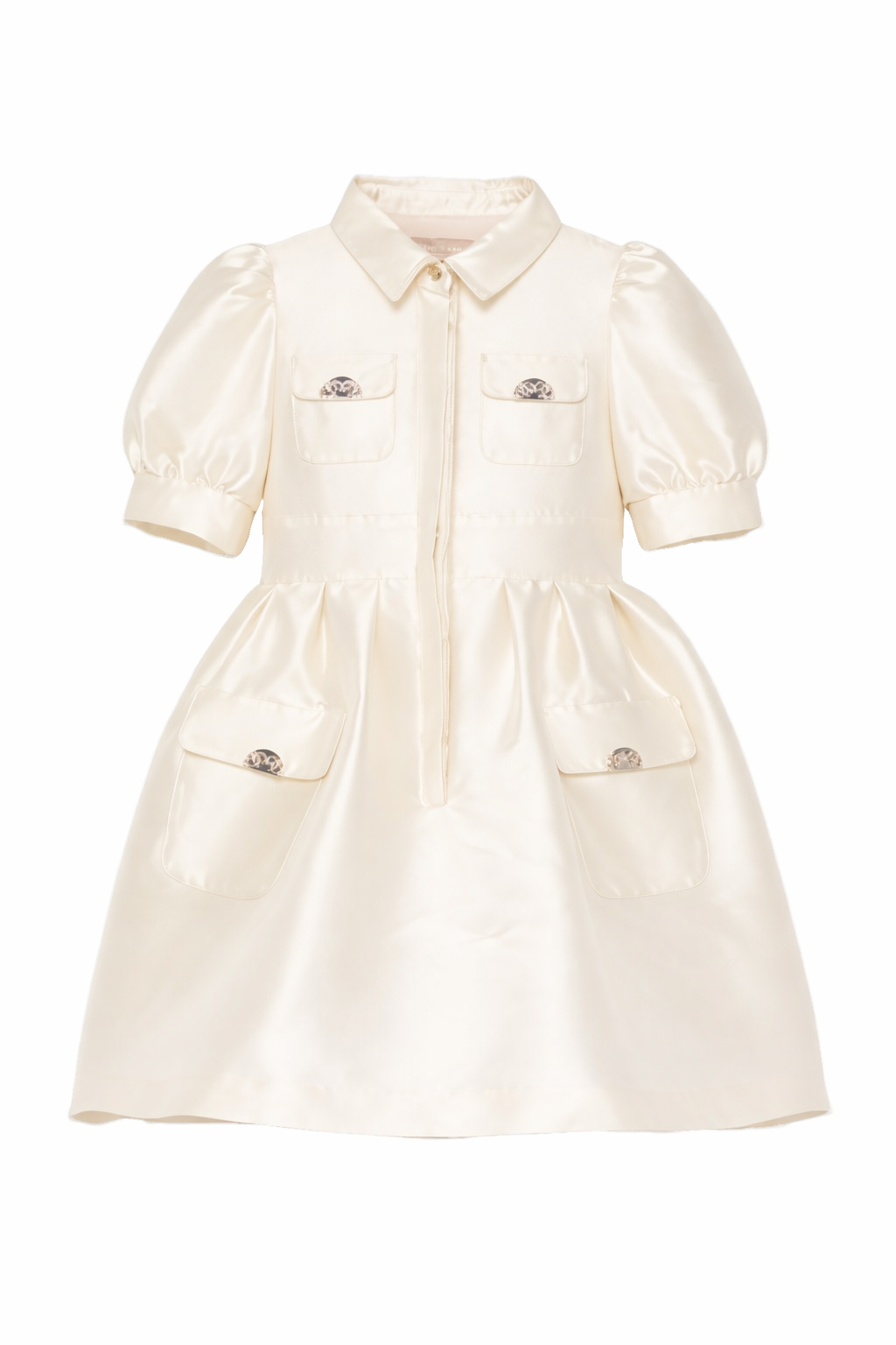 Abito per bambina Elie Saab bianco con colletto classico EFAB119TS0807 CRM ElIE SAAB KIDS