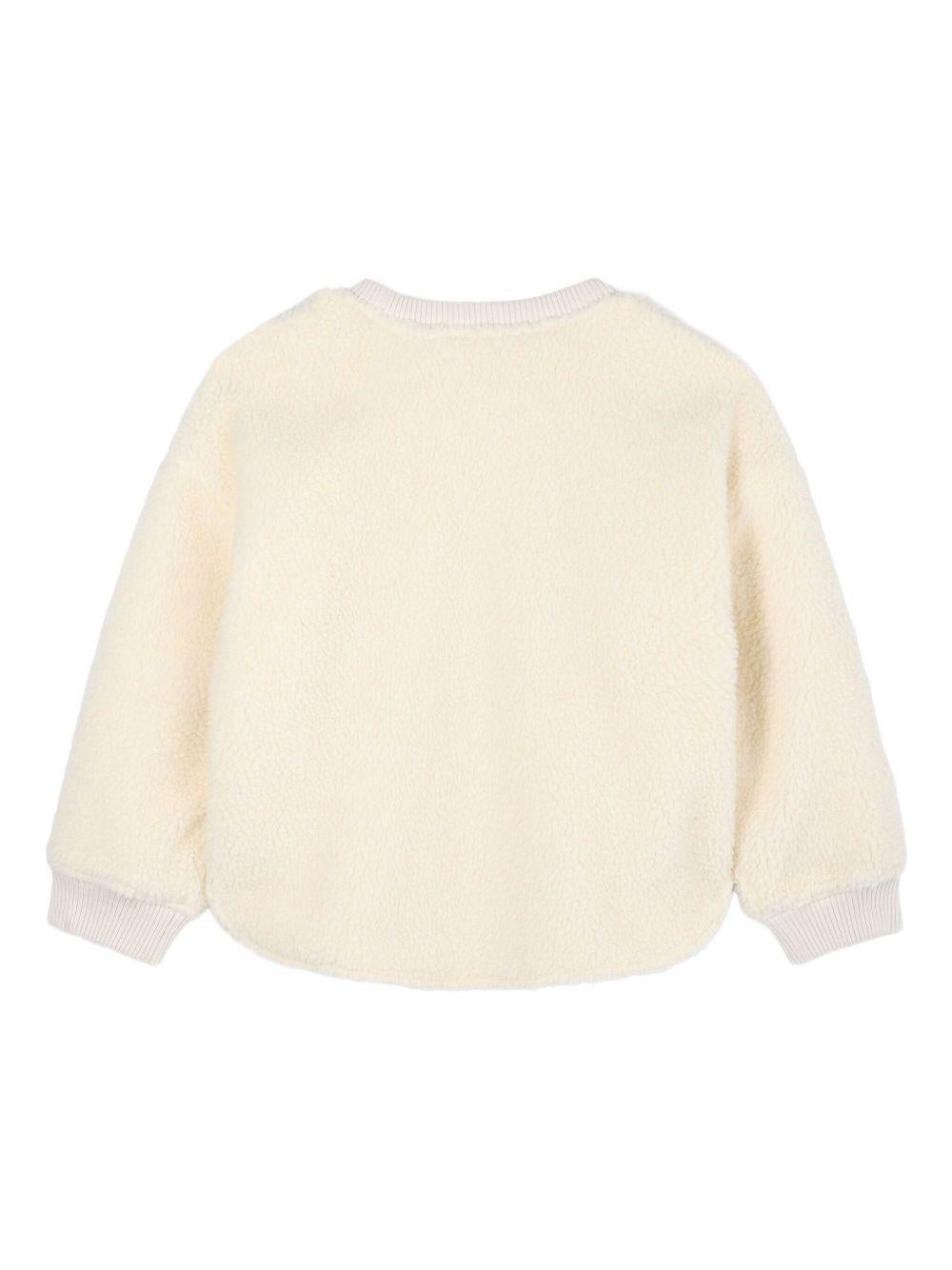 Felpa Boke Flower per bambina Kenzo Kids beige con girocollo a coste K61376 21G KENZO KIDS