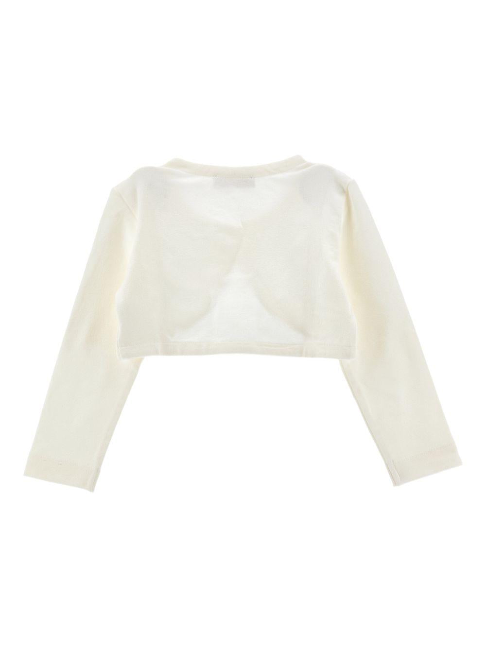 Cardigan per bambina Monnalisa bianco con bottoni a cuore 17G802 7204 0001 MONNALISA KIDS