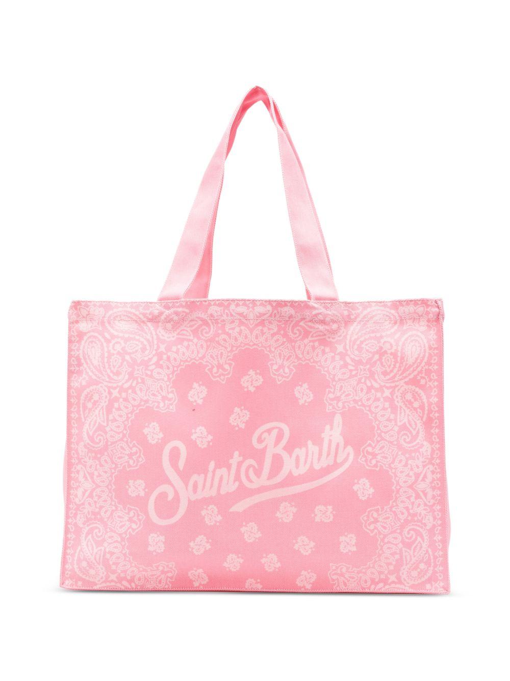Borsa tote Essential Bag N MC2 Saint Barth rosa con stampa paisley e logo stampato EBAGN006 09194L MC2 ST. BARTH KIDS