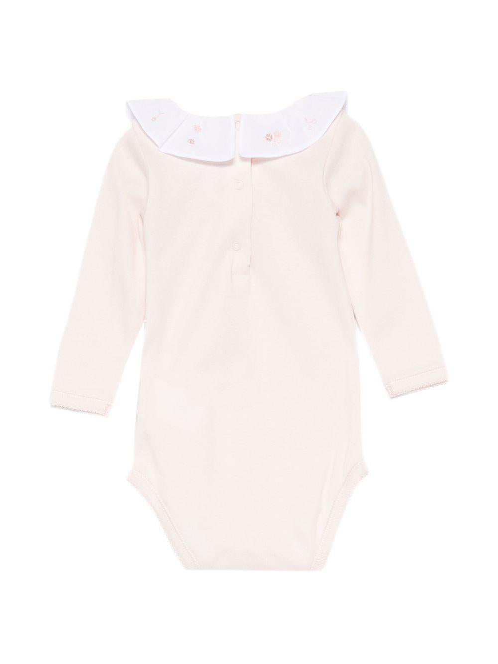 Body per neonata Bonpoint rosa con colletto con volant W06NUNK00001 021B BONPOINT KIDS