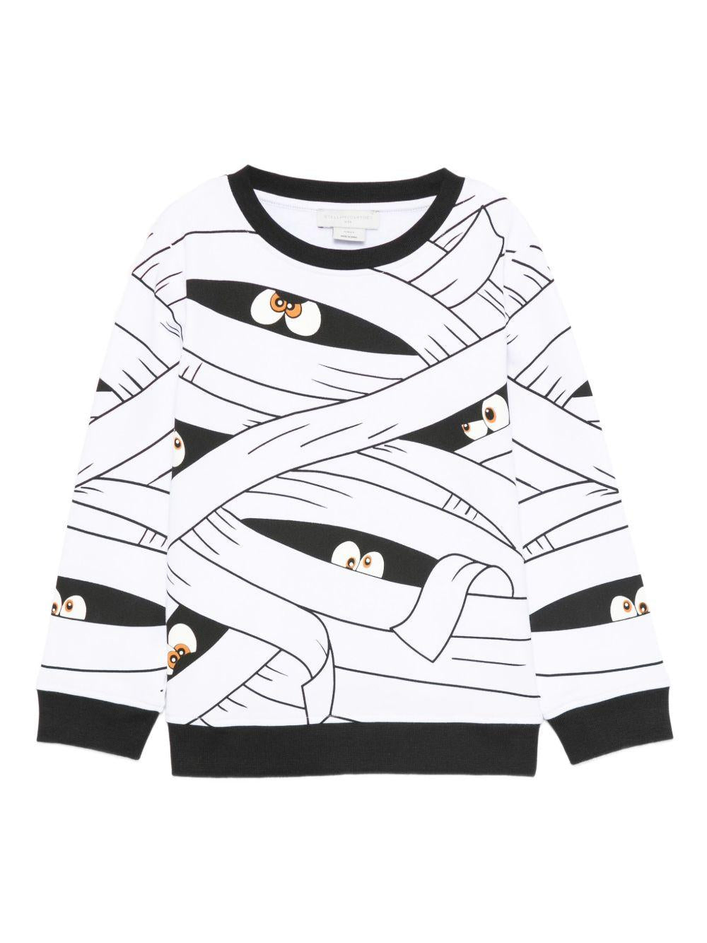 Felpa per bambino Stella McCartey Kids bianca con stampa mummia TX4P00 Z3084 100MC STELLA McCARTNEY KIDS