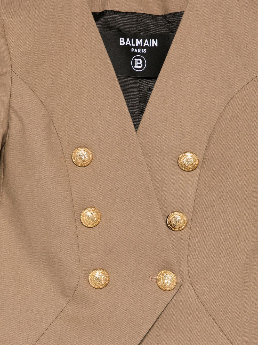 Blazer per bambina Balmain Kids marrone chiaro modello doppiopetto BY2A24 G0197 315 BALMAIN KIDS