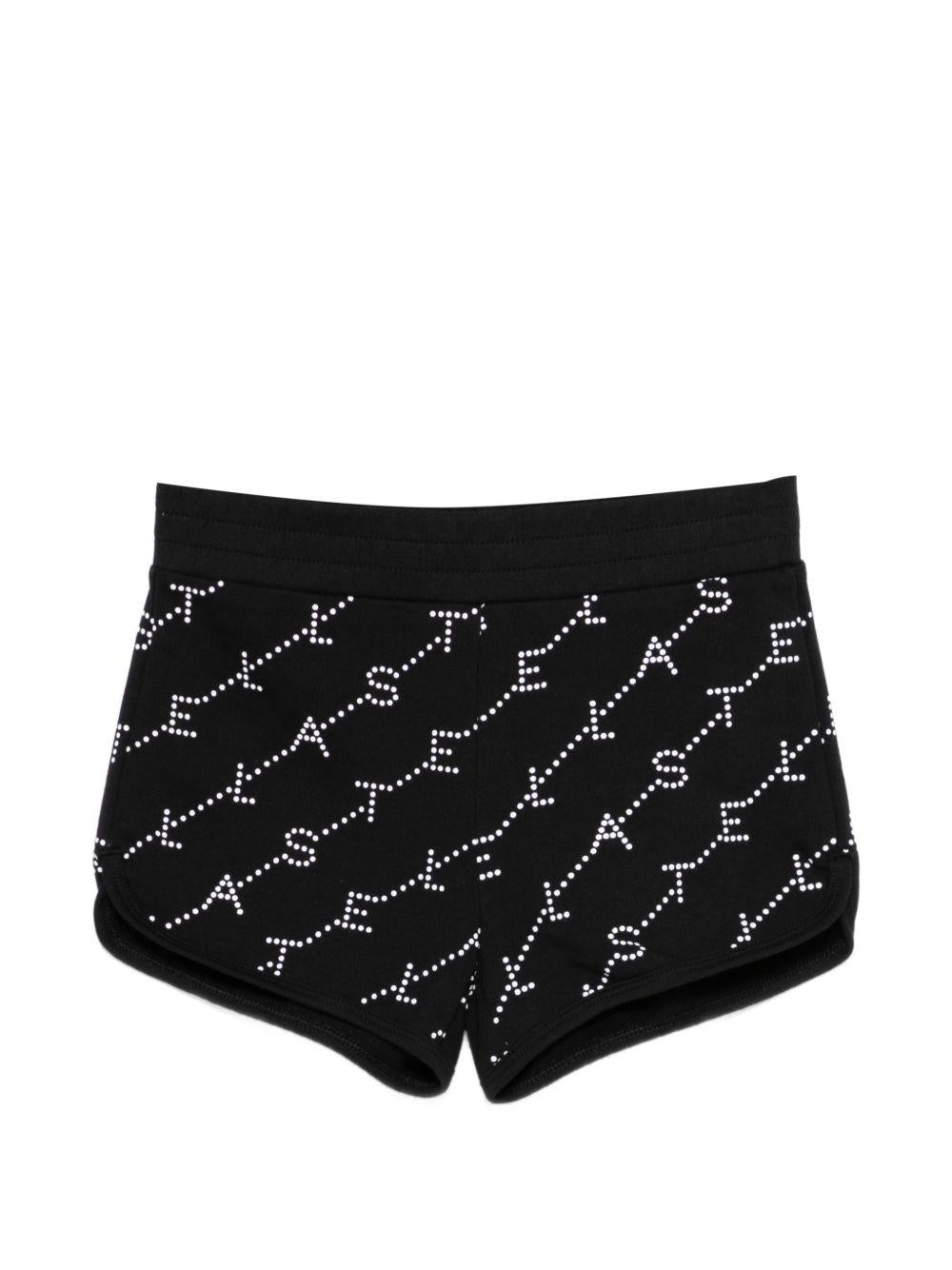 Shorts per bambina Stella McCartney Kids nera con logo all-over TY6D29 Z3477 930BC STELLA McCARTNEY KIDS