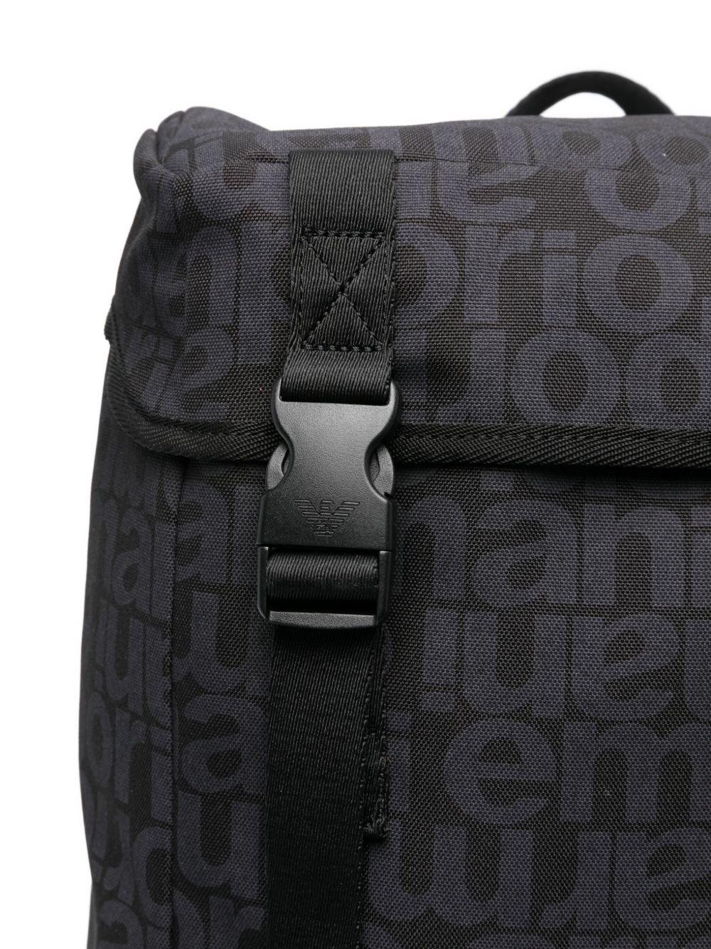 Zaino per bambini Emporio Armani Kids blu con stampa logo all-over EB000749 AF18972 UB118 EMPORIO ARMANI KIDS