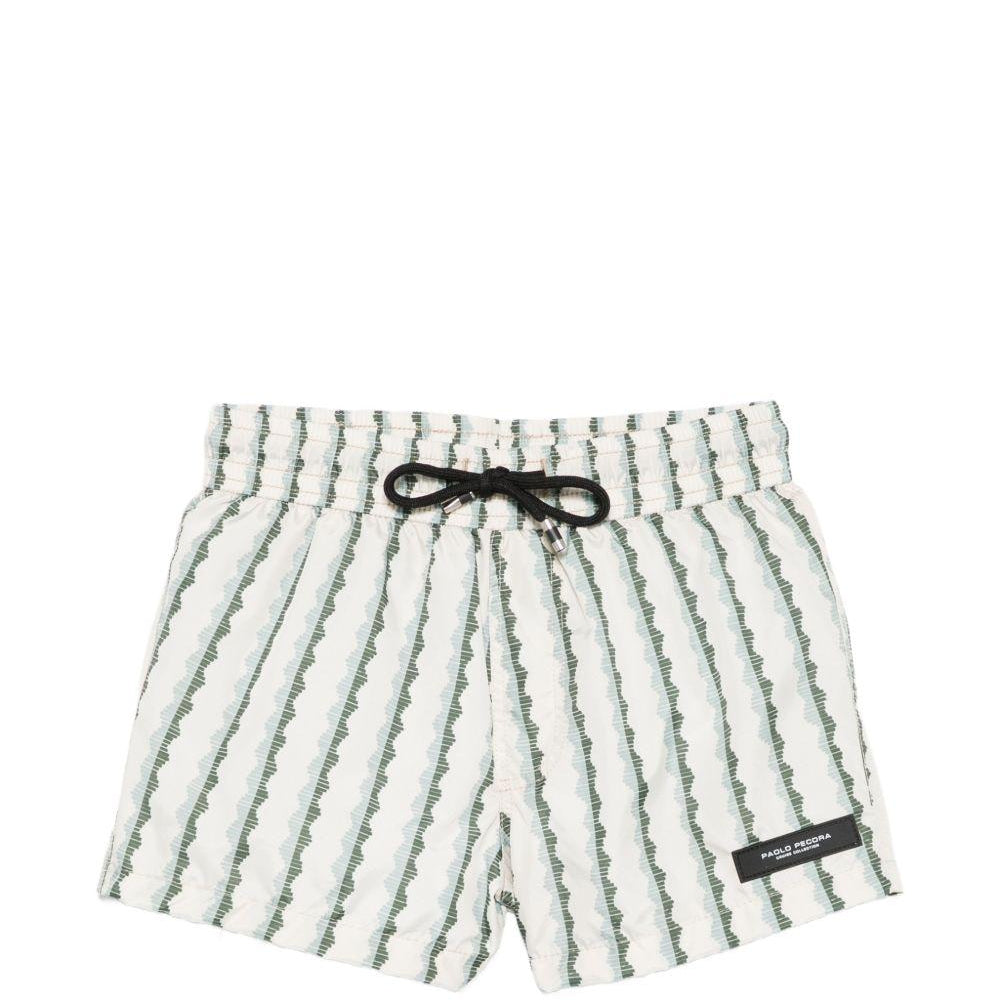 Costume da bagno per bambino Paolo Pecora Kids bianco con motivo a righe PP2041 VERDE PAOLO PECORA KIDS