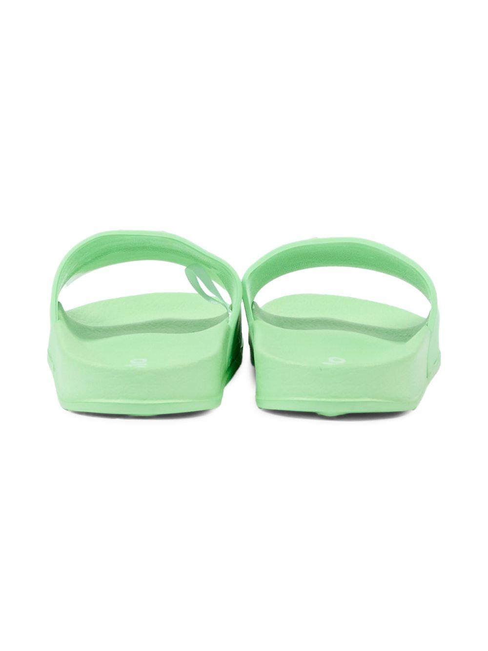 Sandali slides per bambina Molo verde con stampa smile 7S26U201 5610 MOLO KIDS